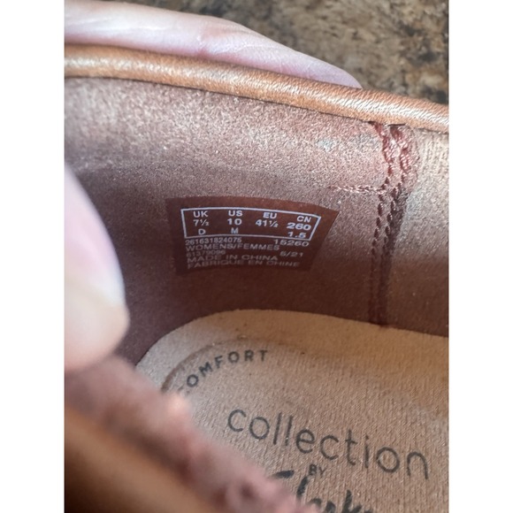 Clark's Collection Brown Leather Cora Viola Woman's Slip On Sz 10 Shoes Braided - Picture 7 of 7